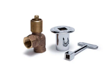Pro-Flex HearthMaster Chrome Plated Angle Ball Valve Kit with Flange & Short Key