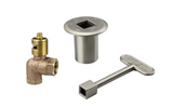 Pro-Flex HearthMaster Brushed Nickel Angle Ball Valve Kit with Flange & Short Key