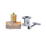 Pro-Flex HearthMaster Chrome Plated Straight Keyed Gas Valve Kit with Flange & Key