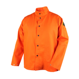 Black Stallion 9 oz FR Cotton Welding Jacket - Safety Orange