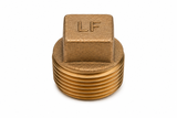 Charman lead-free bronze threaded plug with male NPT connection and square head.