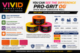 Vivid Abrasives Pro-Grit OG 180 grit open mesh abrasive roll features, sizes, colors, applications and case quantities