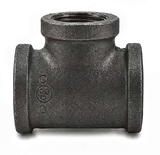 Charman 300# extra heavy black malleable iron threaded tee on white background