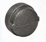 Ductile iron threaded cap with female NPT connection on a white background.