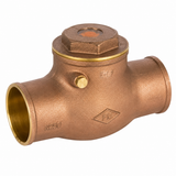 Lead-free brass CC swing check valve with copper x copper solder connections and removable top cap.