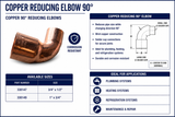 Copper 90 Degree Reducing Elbow - C x C Spec. Image