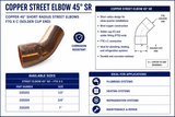 Copper 45 Degree Short Radius Street Elbow - FTG x C Spec. Image