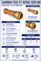 Charman Push Fit Repair Coupling - Spec Sheet