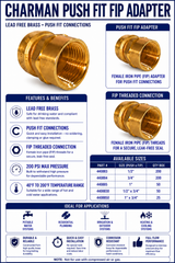 Charman Push Fit FIP Adapter - Spec Sheet