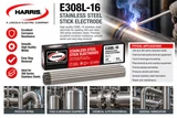 Harris E308L-16 stainless steel stick welding electrodes for 300 series stainless steel fabrication and process piping