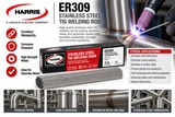 Harris ER309 stainless steel TIG welding rod for stainless steel fabrication and dissimilar metal welding