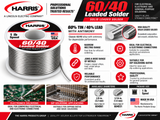 Harris 60/40 Leaded Solder Features Diameters Applications and Technical Specifications