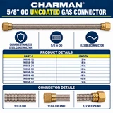 Charman 5/8" OD Uncoated Connector - FIP x FIP Spec Sheet