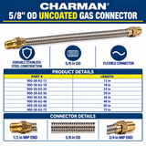 Charman 5/8" OD Uncoated Connector - 1/2" MIP x 3/4" MIP - Spec Sheet