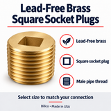 Billco lead-free brass square socket plug features and product details