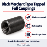 Billco black merchant taper tapped full coupling features
