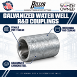 Billco Galvanized Water Well R&D Couplings feature graphic