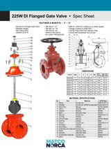 225W AWWA C515 Ductile Iron Flanged Valve Data Sheet