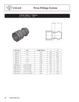Copper Press Female Adapter Dimensions
