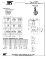 260A Bronze Angle Globe Valve Data Sheet