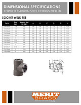 3000# Forged Steel Socket Weld Tees Data Sheet
