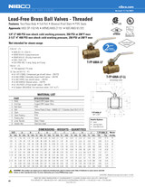 Nibco T-FP600A-LF Ball Valve Cut Sheet