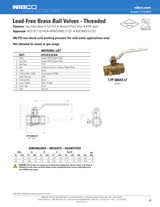Nibco T-FP-600AD-LF Ball Valve with Drain Cut Sheet