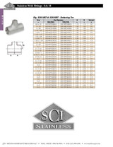Schedule 10 304 SS Weld Reducing Tee Dimensions