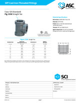 3358 Cast Iron Straight Tee  Submittal