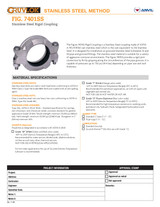 7401SS Stainless Steel Rigid Coupling Submittal