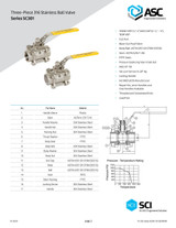 Three Piece 316 Stainless Ball Valve Series SC301