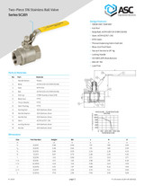 SC201 Two-Piece Stainless Steel Ball Valve Cut Sheet