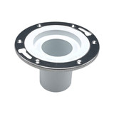 3″ Insert x 4″ Long PVC Closet Flange with SS Ring