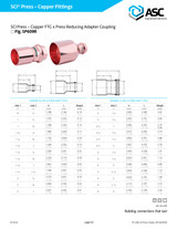 SCI Press Copper FTG x Press Reducing Adapter Coupling Catalog Page
