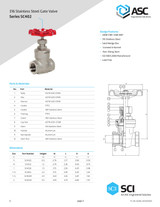 ASC Series SC402 316 Stainless Steel Gate Valve