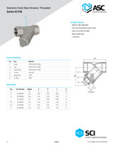 316 Stainless Steel Threaded Wye Strainer Data Sheet
