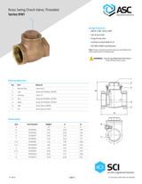 Brass Swing Check Valve Threaded Data Sheet