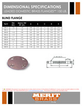 150# Leaded Domestic Brass Blind Flange Dimensions Page