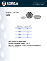 Mushroom Vent Caps Spec Sheet