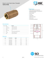 Brass In-Line Check Valve Data Sheet