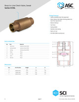 Brass In-Line Check Valve Sweat Data Sheet