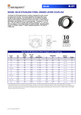 Shurjoint SS-28 Stainless Steel Hinged Lever Coupling Data Sheet