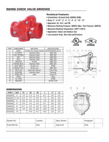 Grooved Check Valve Specification Sheet