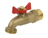 Brass No Kink Hose Bibb, MIP Inlet 1/4 Turn