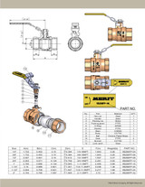 Brass 2-PC 600# NPT Full Port Ball Valve - Leaded Cut Sheet-4"-2"