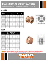 125# Brass Leaded Brass Cap Dimensions