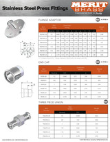 Merit Stainless Press Flange Adapter Dimensions