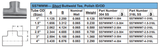 Sanitary Buttweld Short Tee Dimensions Spec Sheet