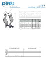 Empire Series 8575 Conduit Clamp Submittal