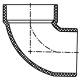 ABS DWV 90 Street Elbow Short-Turn (HUB x SPG)